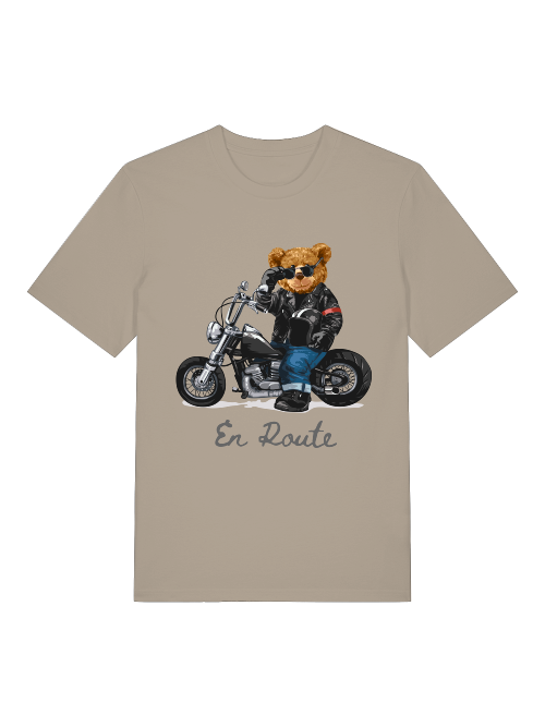 Biker Teddy En Route Front - Unisex Erwachsenen Bio Creator T-Shirt SH