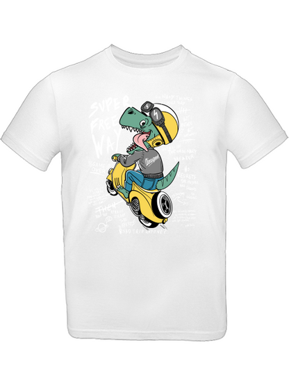 Cartoon Dinospeed auf Motorroller T-Shirt Kids SK