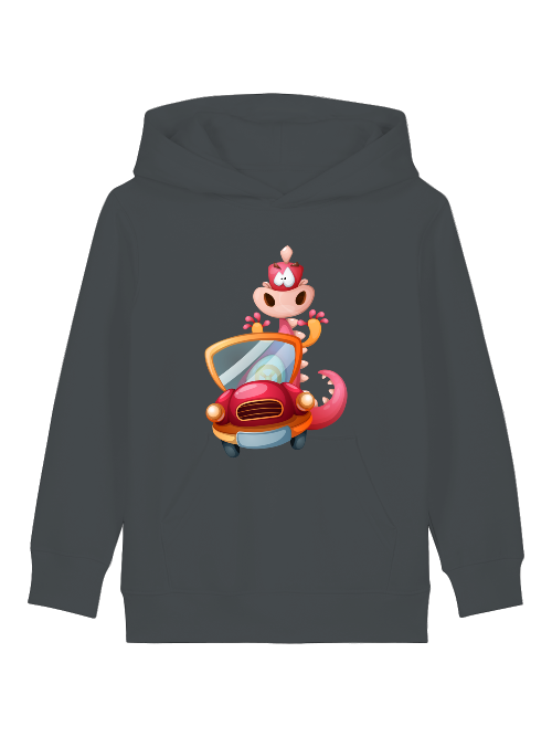 Cartoon Drache im Auto - Mini Cruiser Hoodie 2.0 Kinder Kapuzenpullover SK