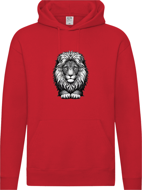 Premium hoodie mandala lion head in gray