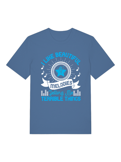 I Like beautiful melodies Front- Unisex Erwachsenen Bio Baumwolle T-Shirt Creator 2.0 ST/St SH