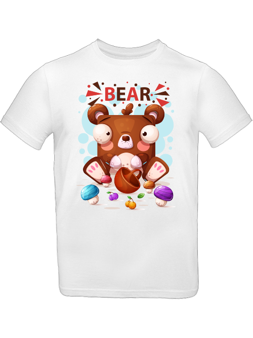 Cartoon Mini Baer mit Pilzen T-Shirt Kids SK