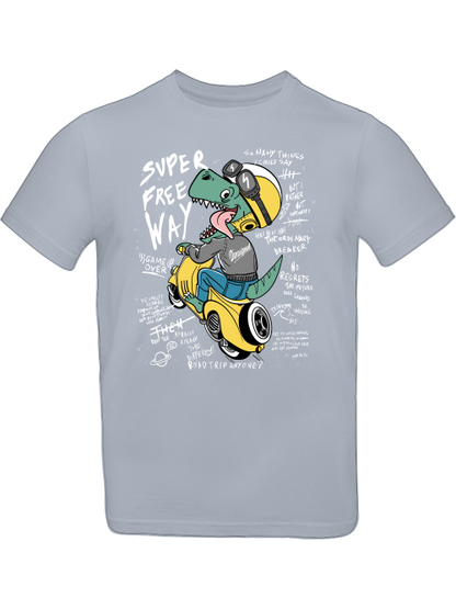 Cartoon Dinospeed auf Motorroller T-Shirt Kids SK