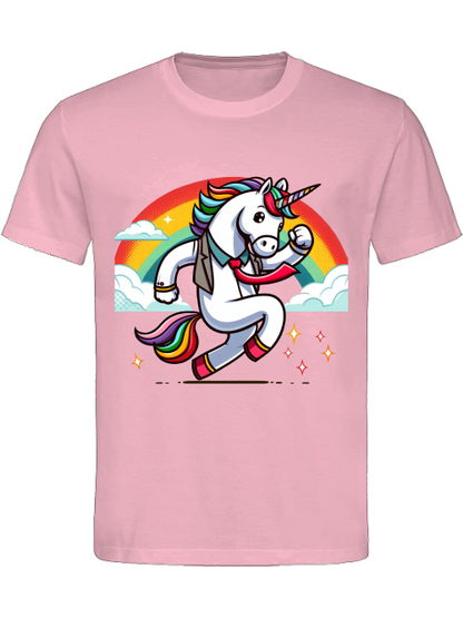 Heavy cotton t-shirt unicorn with rainbow