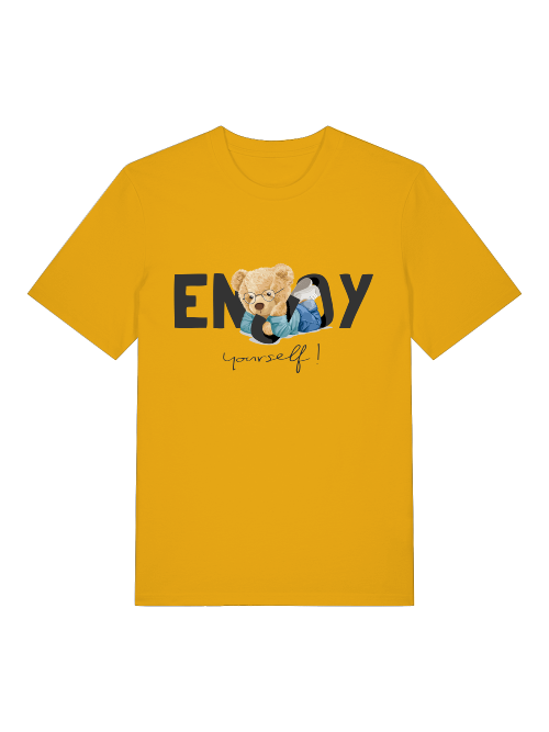 Chill Teddy Enjoy Yourself Front - Camiseta unisex de manga corta de algodón orgánico para adultos Creator T-Shirt 2.0 ST/St SH