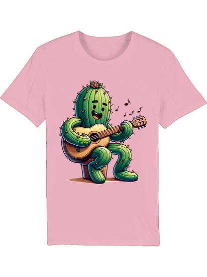 Cartoon Cactus Guitar Player Creator T-Shirt