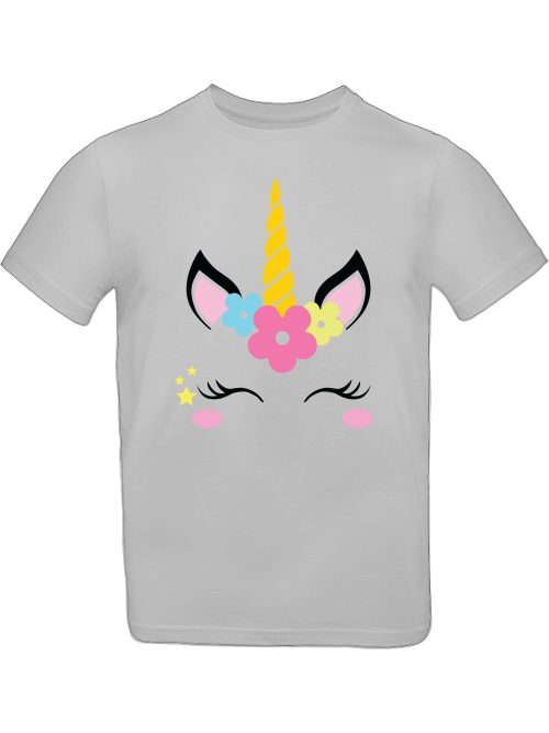 Einhorn Flower Unicorn Face T-Shirt Kids SK