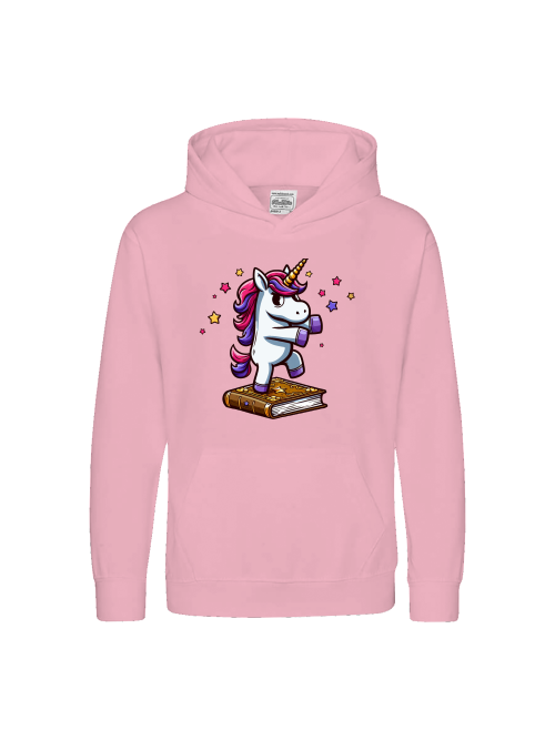 Kids Premium Hoodie Sweet Unicorn dances on book