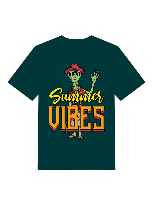 Alien Summer Vibes - Camiseta unisex de manga corta de algodón orgánico para adultos Creator T-Shirt 2.0 ST/ST SH