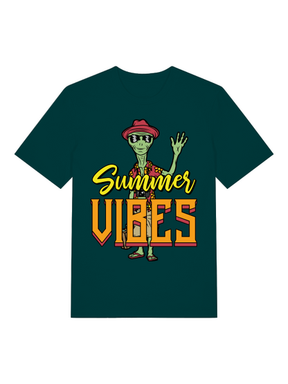 Alien Summer Vibes - Camiseta unisex de manga corta de algodón orgánico para adultos Creator T-Shirt 2.0 ST/ST SH