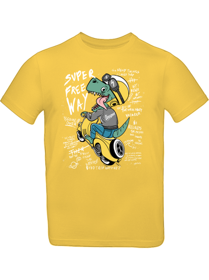 Cartoon Dinospeed auf Motorroller T-Shirt Kids SK