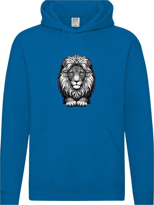 Premium hoodie mandala lion head in gray