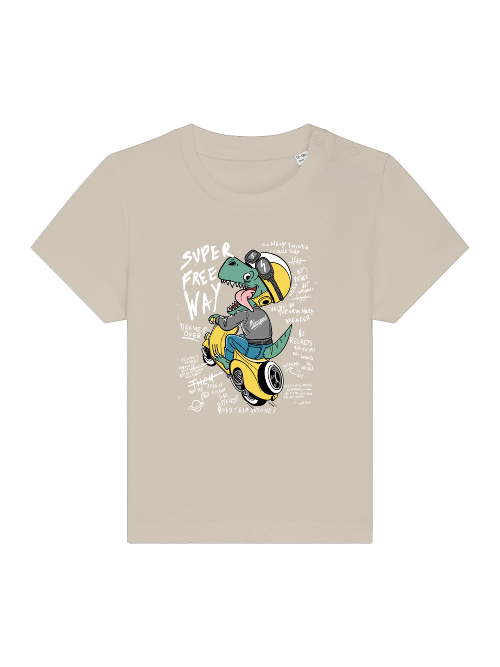 Cartoon Dinospeed auf Motorroller - Baby Creator T-Shirt SK