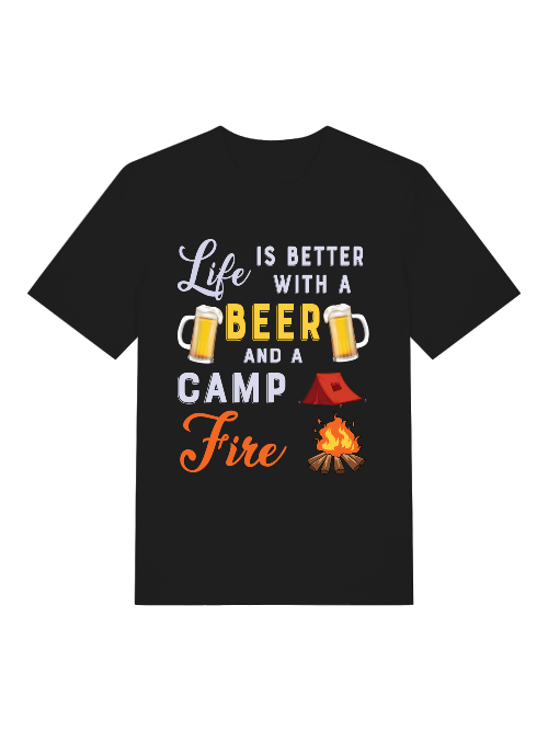 La vida es mejor con cerveza y acampada - Camiseta unisex de manga corta de algodón orgánico para adultos Creator T-Shirt 2.0 ST/ST SH