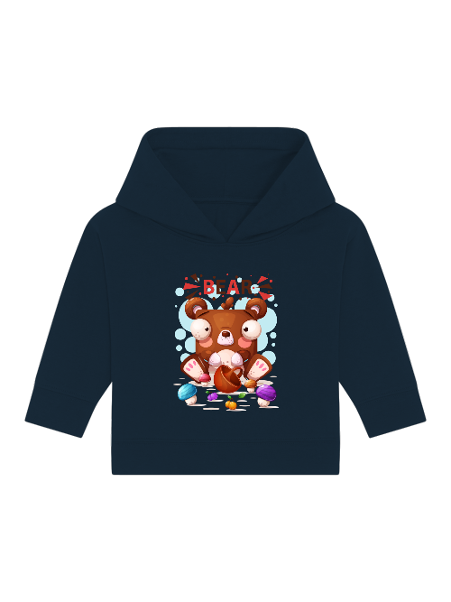 Cartoon Mini Baer mit Pilze - Baby Cruiser Hoodie SK