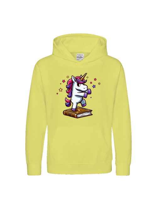 Kids Premium Hoodie Sweet Unicorn dances on book