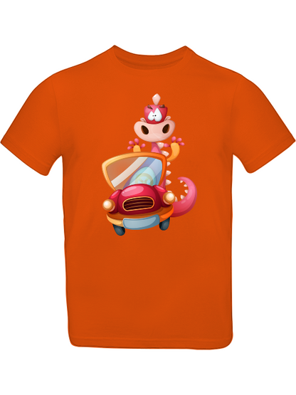 Cartoon Drache im Auto T-Shirt Kids SK