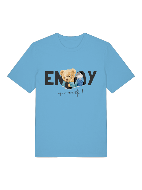 Chill Teddy Enjoy Yourself Front - Camiseta unisex de manga corta de algodón orgánico para adultos Creator T-Shirt 2.0 ST/St SH
