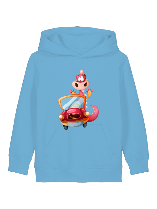 Cartoon Drache im Auto - Mini Cruiser Hoodie 2.0 Kinder Kapuzenpullover SK