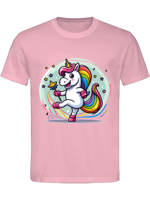 Heavy Cotton T-Shirt Unicorn dancing with bubble