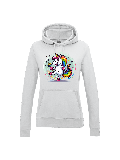 Girlie College Hoodie Einhorn tanzt mit Blase