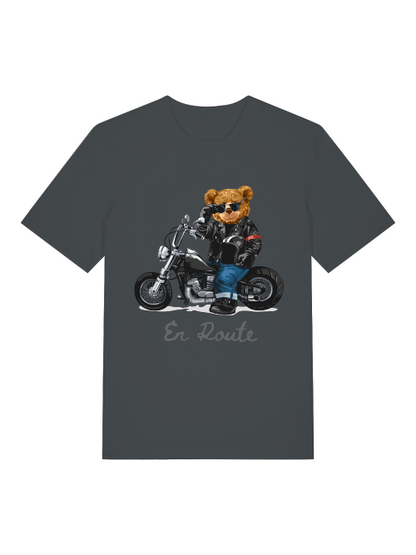 Biker Teddy En Route Front - Unisex Erwachsenen Bio Creator T-Shirt SH