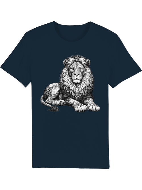 Creator T-Shirt Mandala Lion in gray