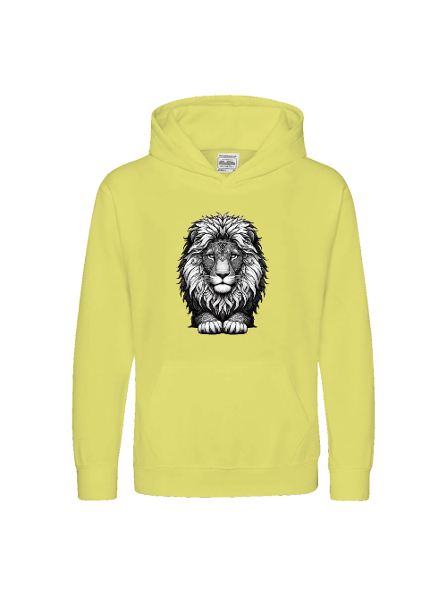 Kids Premium Hoodie Sweet Mandala lion head in gray