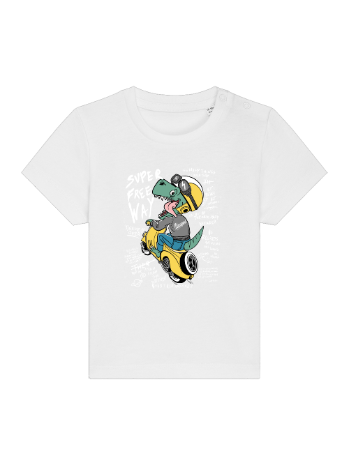 Cartoon Dinospeed auf Motorroller - Baby Creator T-Shirt SK