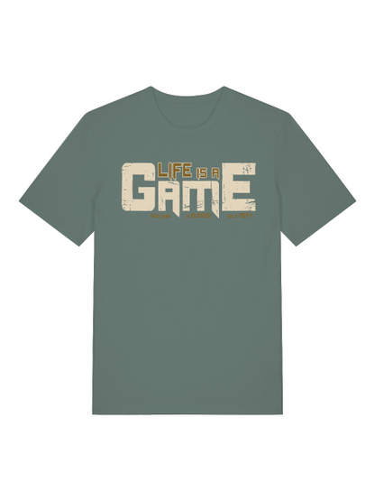 Life is a  Game Are you a Player or a Toy Front - Unisex Erwachsenen Bio Baumwolle Kurzarm Shirt Creator T-Shirt 2.0 ST/St SH
