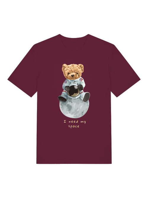 Astronaut Teddy Need my Space Front - Unisex Erwachsenen Bio Baumwolle Kurzarm Shirt Creator T-Shirt 2.0 ST/St SH