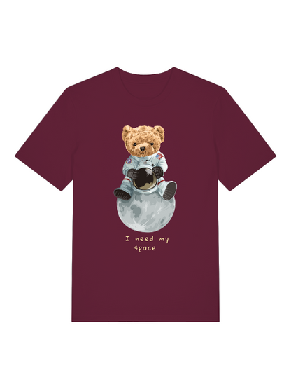 Astronaut Teddy Need my Space Front - Unisex Erwachsenen Bio Baumwolle Kurzarm Shirt Creator T-Shirt 2.0 ST/St SH