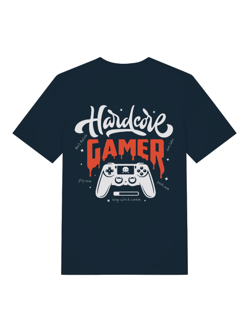 Hardcore Gamer Front - Unisex Erwachsenen Bio Baumwolle Kurzarm Shirt Creator T-Shirt 2.0 ST/ST SH