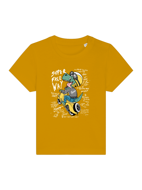 Cartoon Dinospeed auf Motorroller - Baby Creator T-Shirt SK