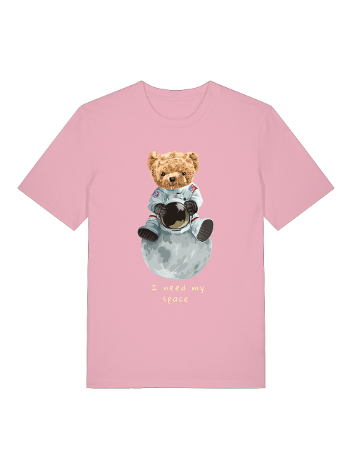 Astronaut Teddy Need my Space Front - Unisex Erwachsenen Bio Baumwolle Kurzarm Shirt Creator T-Shirt 2.0 ST/St SH