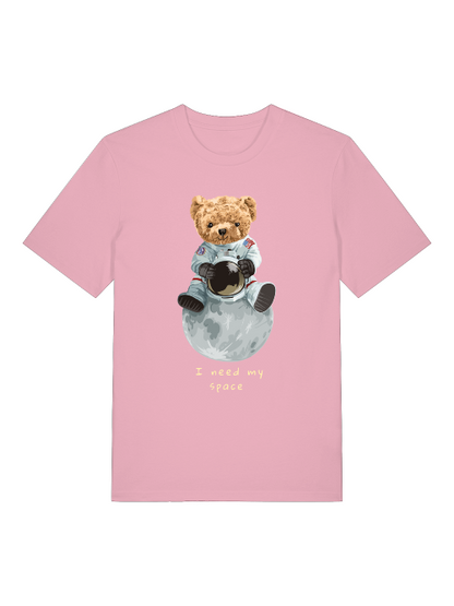 Astronaut Teddy Need my Space Front - Unisex Erwachsenen Bio Baumwolle Kurzarm Shirt Creator T-Shirt 2.0 ST/St SH