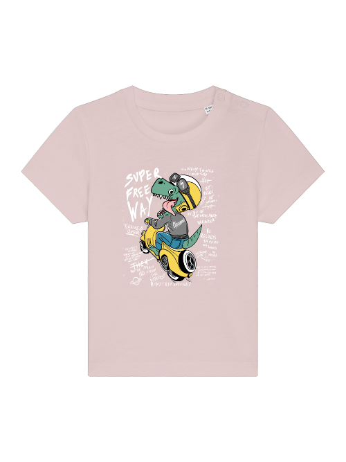 Cartoon Dinospeed auf Motorroller - Baby Creator T-Shirt SK