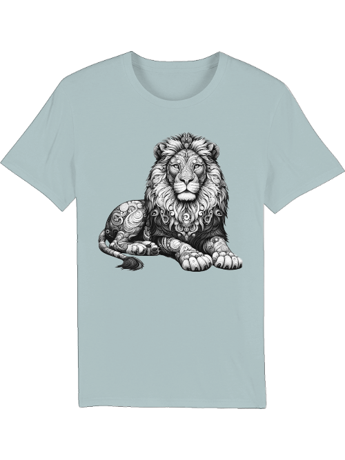 Creator T-Shirt Mandala Lion in gray