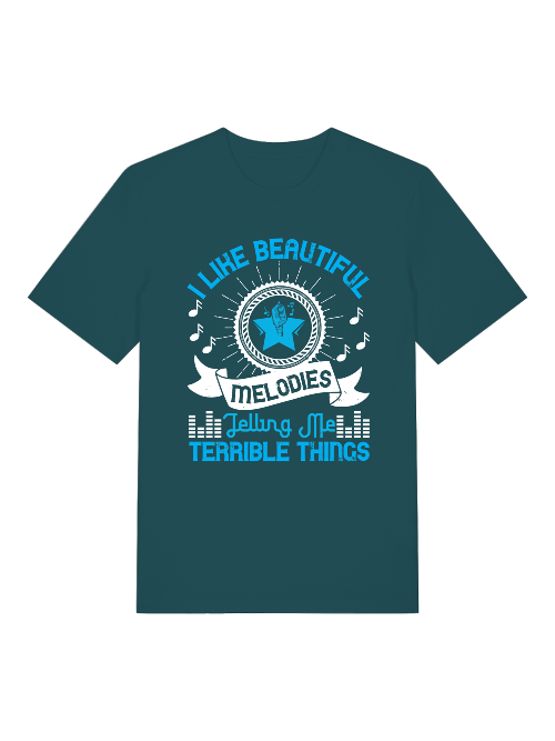 I Like beautiful melodies Front- Unisex Erwachsenen Bio Baumwolle T-Shirt Creator 2.0 ST/St SH