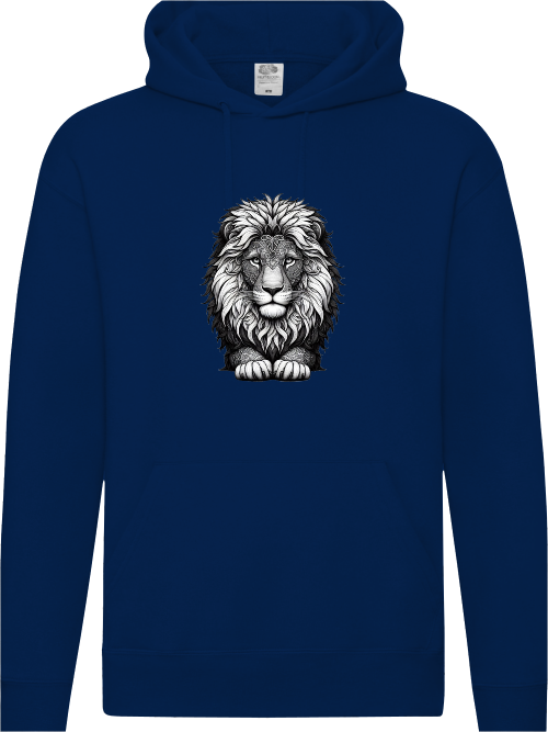 Premium hoodie mandala lion head in gray