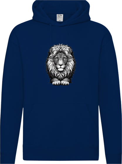 Premium hoodie mandala lion head in gray
