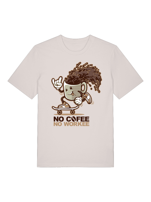 No Cofee No workee Front  - Unisex Erwachsenen Bio Baumwolle Kurzarm Shirt Creator T-Shirt 2.0 ST/ST SH