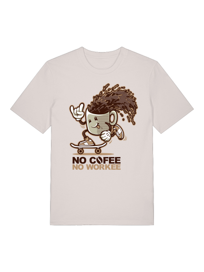 No Cofee No workee Front  - Unisex Erwachsenen Bio Baumwolle Kurzarm Shirt Creator T-Shirt 2.0 ST/ST SH