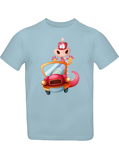 Cartoon Drache im Auto T-Shirt Kids SK