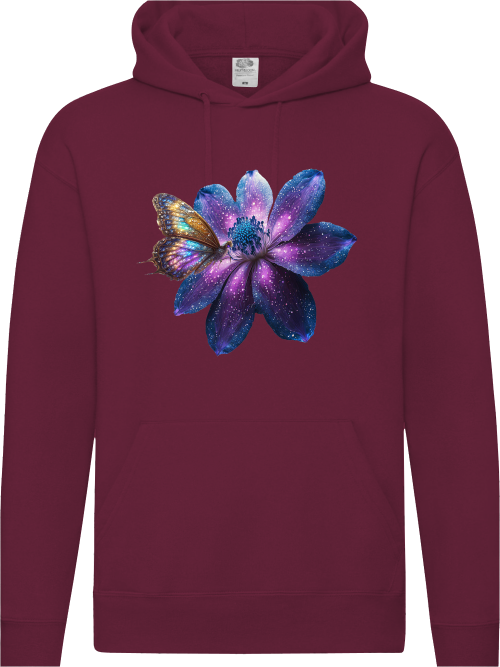 Premium Hooded Sweat Hoodie partner shirt galaxy flower with butterfly front