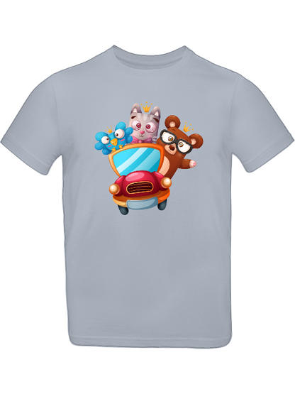 Cartoon Trio Vogel Baer Cat T-Shirt Kids SK