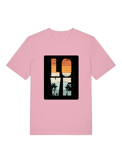 Retro Love Surfer Front - Unisex Erwachsenen Bio Baumwolle Kurzarm Shirt Creator T-Shirt 2.0 ST/ST SH