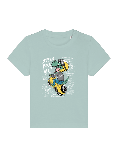 Cartoon Dinospeed auf Motorroller - Baby Creator T-Shirt SK