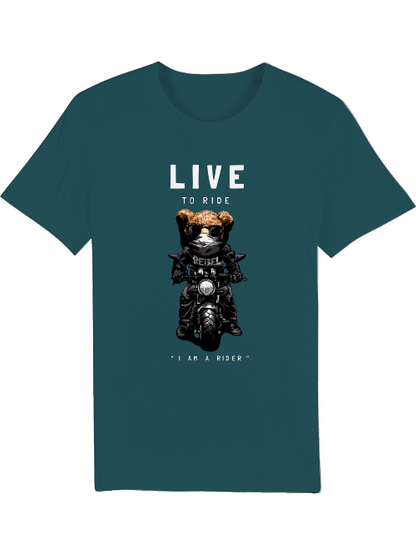 Biker Teddy Live to Ride - Creator T-Shirt SK