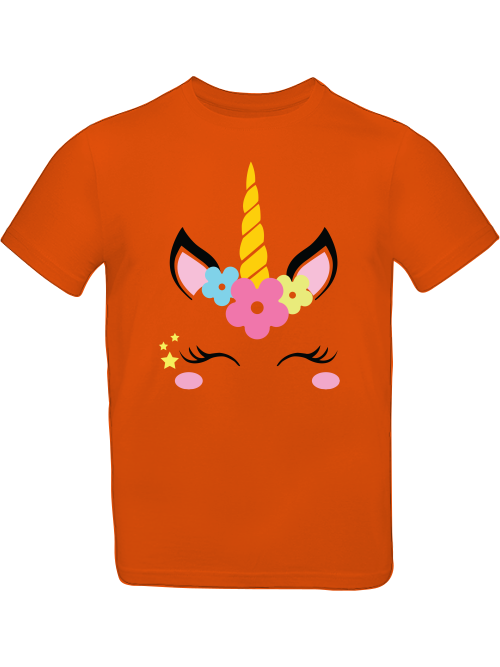 Einhorn Flower Unicorn Face T-Shirt Kids SK